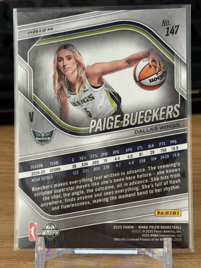 2025 Panini Prizm WNBA Paige Bueckers Blue Velocity - Back