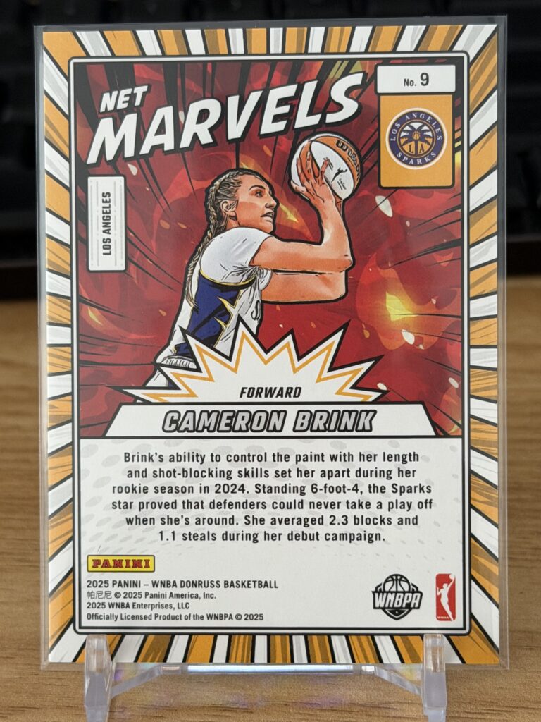 2025 Panini Prizm WNBA Cameron brink Net Marvels /99 - Back