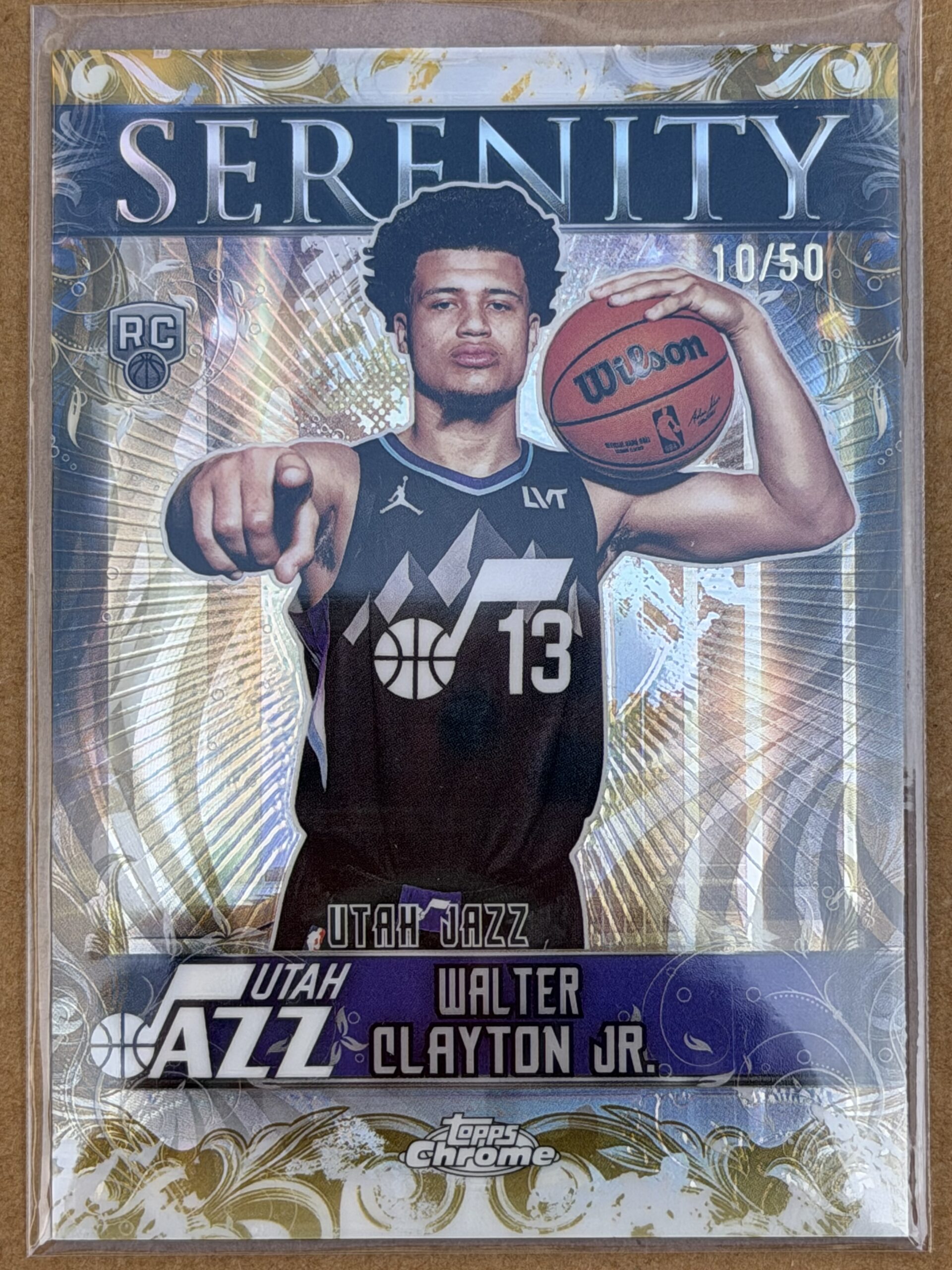 2025 Topps Chrome Walter Clayton Jr. Serenity 10/50 Gold